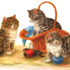 Схема вышивки «котята»