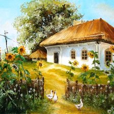 Схема вышивки «Хатка»