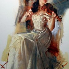 Схема вышивки «Скрипачка»