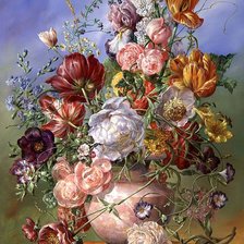 Схема вышивки «ЦВЕТЫ.ДЖЮЛА ШИШКА-1»