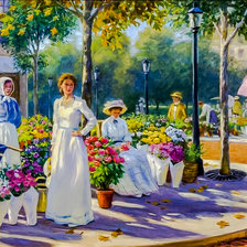 Схема вышивки «An Autumn Flower Market.»