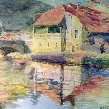 Схема вышивки «Мост через реку. Уильям Холт Йейтс Титкомб.»