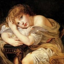 Схема вышивки «Девочка с голубем. Жан-Батист Грёз»