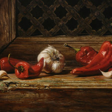 Схема вышивки «чеснок и перец»