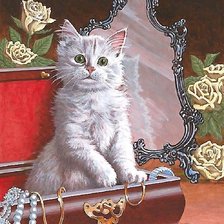 Схема вышивки «кошечка»