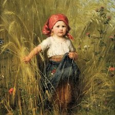 Схема вышивки «Крестьяночка. Heinrich Hirt»