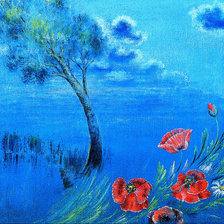 Схема вышивки «Тихесенько вечір на землю спадає. Билокур»