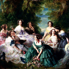 Схема вышивки «Императрица Евгения в окружении фрейлин»