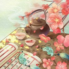 Схема вышивки «Cherry Tea Ceremony»