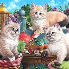 Схема вышивки «котята»