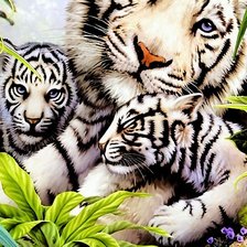 Схема вышивки «семья кошачих»