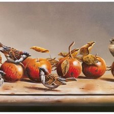 Схема вышивки «Birds with Apples»
