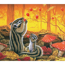 Схема вышивки «Бурундучки.»