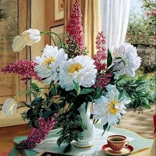 Схема вышивки «цветы»