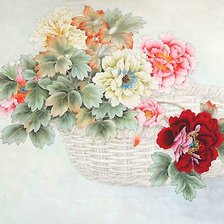 Схема вышивки «корзина с цветами»