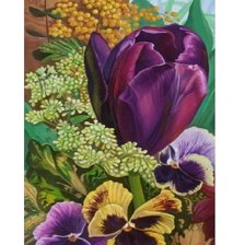 Схема вышивки «ТРИПТИХ С ТЮЛЬПАНАМИ-3»