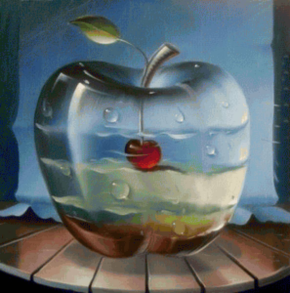 ЭВАНДРУ СКЬЯВОНЕ.ВИШЕНКА ЯБЛОКА - картины - предпросмотр