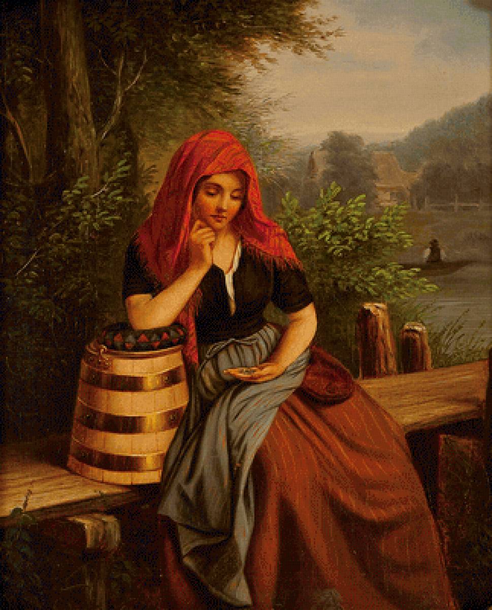 Georg Flegel . Крестьянка - 17 век, портрет, живопись, девушка - предпросмотр