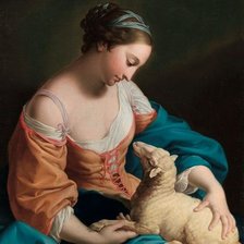 Схема вышивки «Девушка с ягнёнком. Батони Помпео Джироламо»