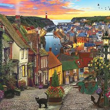 Схема вышивки «Городок у гавани»