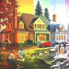 Схема вышивки «времена года»