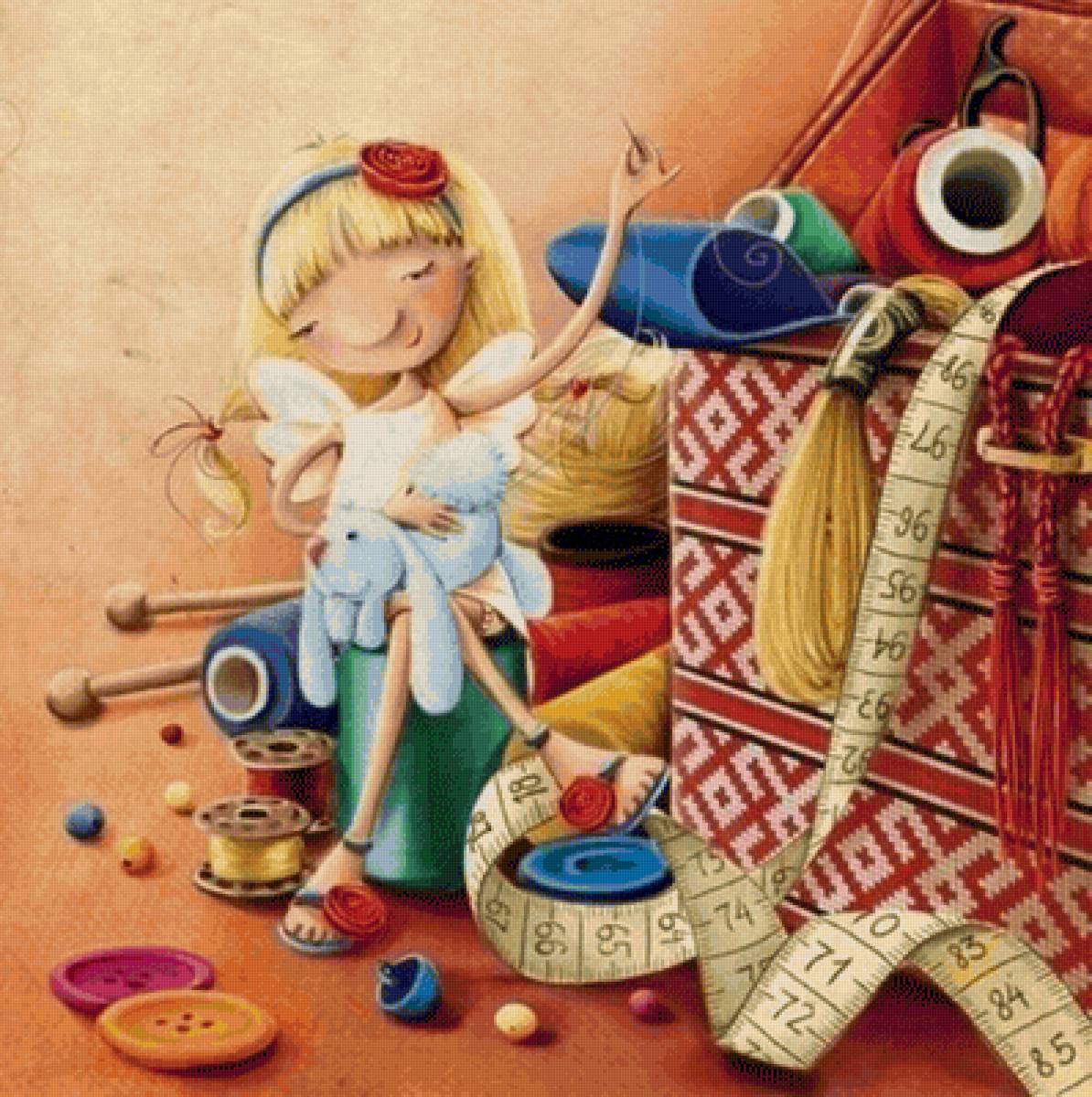 Рукодельница - нитки, игла - предпросмотр