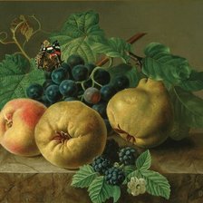 Схема вышивки «Натюрморт с бабочкой. Christiana Gerarda Enschedé»