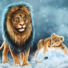 Схема вышивки «львы»