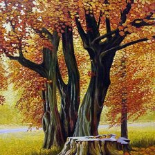 Схема вышивки «Осенние деревья»