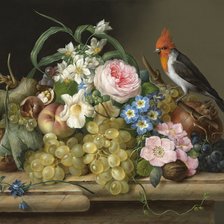 Схема вышивки «Натюрморт с птицей. Франц Ксавер Петтер»