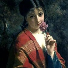 Схема вышивки «Портрет девушки. Анри Гийом Шлезингер»