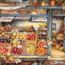 Схема вышивки «КИМ ДЖЕКОБС. ОВОЩНАЯ ЛАВКА»