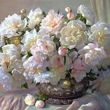 Схема вышивки «пионы»