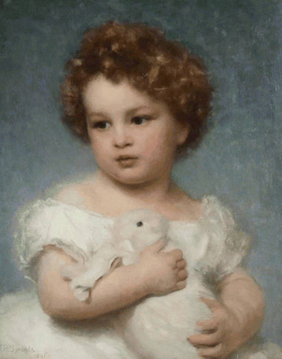 Девочка с кроликом. William Robert Symonds - портрет, кролик, живопись, 19 век, девочка - предпросмотр