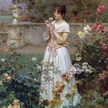 Схема вышивки «В саду. Вильгельм Мензлер»