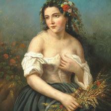 Схема вышивки «Девушка с колосьями»