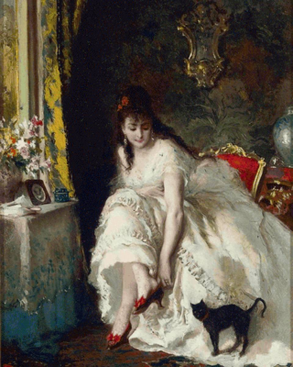 Утро. Lucius Rossi - жанровая живопись, женщина, 19 век, портрет, девушка - предпросмотр