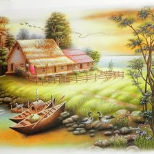 Схема вышивки «пейзаж»