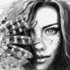 Схема вышивки «Брызги ч/б»