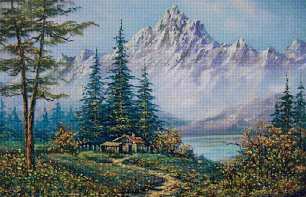 Домик на берегу - природа, пейзаж, дом, озеро - предпросмотр