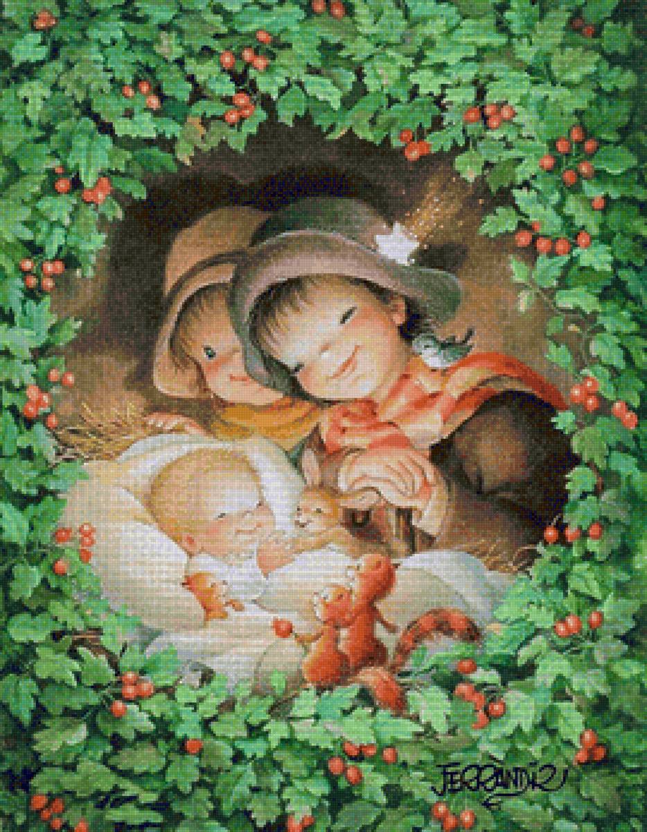 Preparing for Christmas. - joan ferràndiz castells art.christmas.children. - предпросмотр