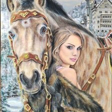 Схема вышивки «Рапунцель и Максимус»