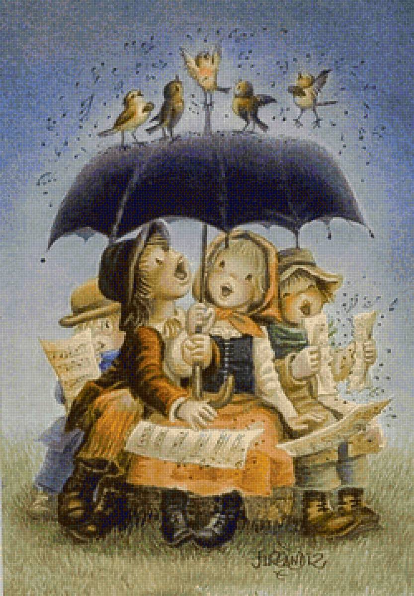 Christmas Carols-2. - joan ferràndiz castells art.christmas.children.birds. - предпросмотр