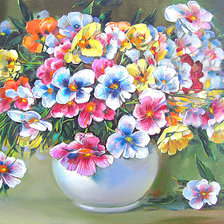 Схема вышивки «Акварельные анютины глазки»