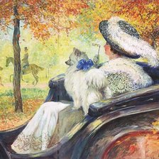 Схема вышивки «Выгул собачки - 1»