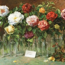 розы в бутылках