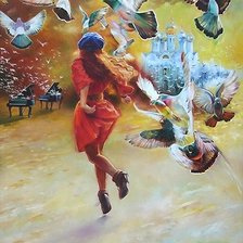 Схема вышивки «Голуби»