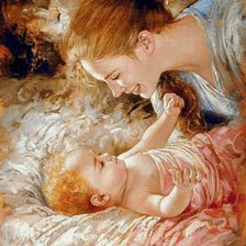 Схема вышивки «Мать с детем»