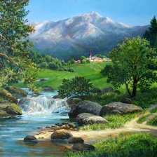 Схема вышивки «пейзаж»