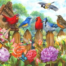 Схема вышивки «утренние трели»